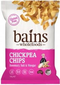 Bains Wholefoods Chickpea Chips Rosemary, Salt & Vinegar G/F 100g