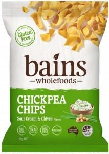 Bains Wholefoods Chickpea Chips Sour Cream & Chives G/F 100g
