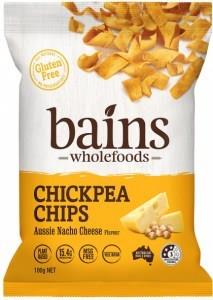 Bains Wholefoods Chickpea Chips Aussie Nacho Cheese G/F 100g