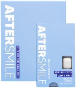 AFTERSMILE Xylitol Whitening Oral Care Chewing Gum (Clean & White Teeth) Mint 12 Piece Sleeve x 10 D
