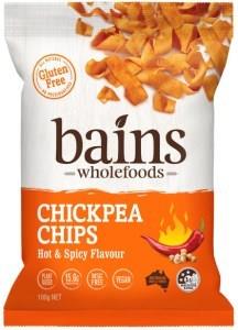 Bains Wholefoods Chickpea Chips Hot & Spicy G/F 100g