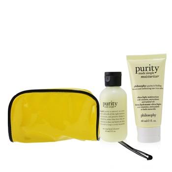 Philosophy 2-Pieces Get Set: One-Step Facial Cleanser 60ml + Ultra-Light Mosturizer 60ml 2pcs+1pouch Skincare