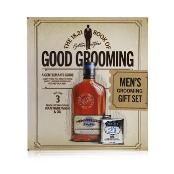 18.21 Man Made Book of Good Grooming Gift Set Volume 3: Absolute Mahogany (Wash 532ml + Oil 60ml ) 2pcs Men's Skincare