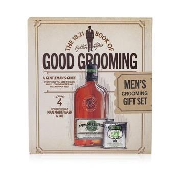18.21 Man Made Book of Good Grooming Gift Set Volume 4: Spiced Vanilla (Wash 532ml + Oil 60ml) 2pcs Men's Skincare