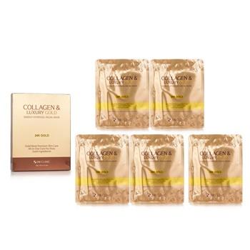 3W Clinic Collagen & Luxury Gold Energy Hydrogel Facial Mask 30g x 5pcs Skincare