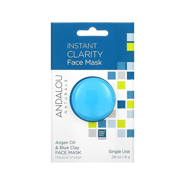 Andalou Naturals Instant Clarity Argan Oil & Blue Clay Face Mask 8g - Travel Size