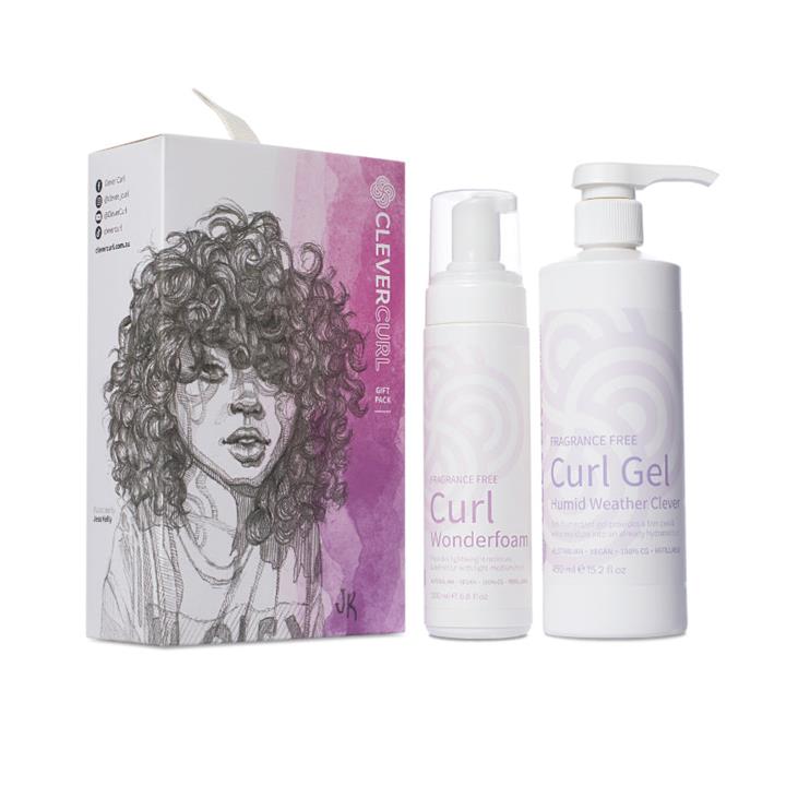 Clever Curl Fragrance Free Wonderfoam & Humid Weather Gel Duo Pack