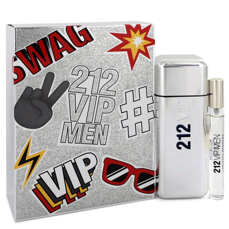212 Vip Gift Set -- Gift Set - 3.4 oz Eau De Toilette Spray + .34 oz Mini EDT Spray for Men