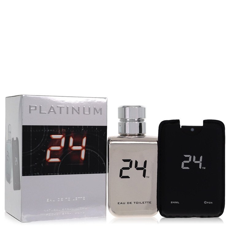 24 Platinum The Fragrance Cologne 100 ml Eau De Toilette Spray + 0.8 oz Mini Pocket Spray for Men